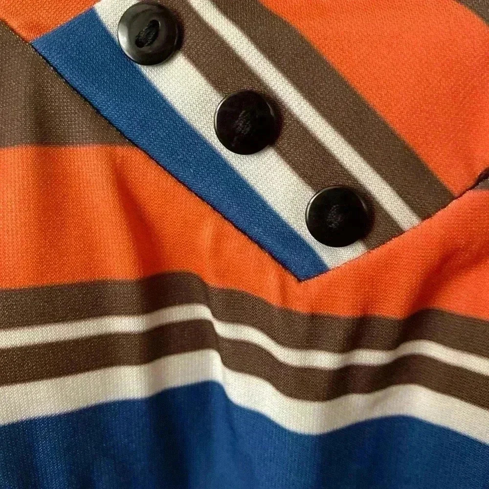 Lily Plus-Size Stripe V-Neck Botton Accent Long Sleevetunic 2x — image 4 of 8